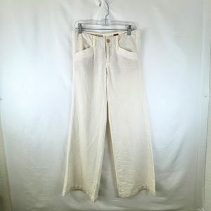 Anthropologie Pilcro Linen blend pants cream color size M W218500